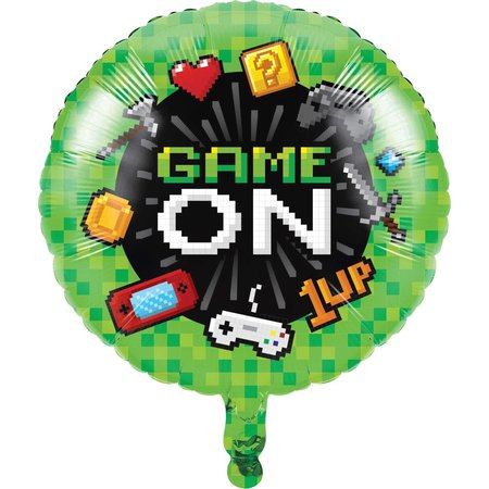 CREATIVE CONVERTING Video Game Party Mylar Balloon, 18", 10PK 336670